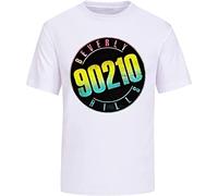 Mens Beverly Hills 90210 Color T-Shirt Short Sleeve Round Neck Clothing White M