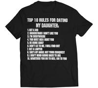 Men's Bewild Brand Top Ten Rules for Dating My Daughter Mens T Shirt T-Shirts Black L