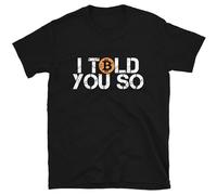 Men's Bitcoin I Told You So T-Shirt Distressed Cryptocurrency BTC Trader Investor Tee Black L