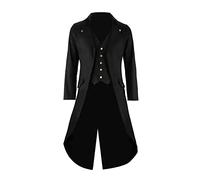 Mens Black Vintage Tailcoat Jacket Fancy Cool Cosplay Costume Robe