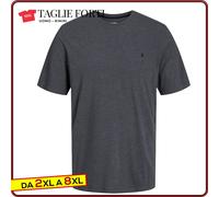 Men's blue cotton round neck short sleeve t-shirt plus size. Big and tall.