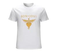 Men's Bon X Jovi Gold T-Shirt Unisex Black Casual Tees White M