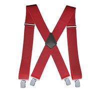 Men's Braces with 4 Hook-Clips for Trousers, Vintage Suspenders Braces for Men Heavy Duty Adjustable Elastic X Shape (I)