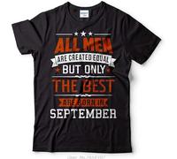 Men's Brand Clothes Summer O-Neck Top Born in September Birthday Gift Tee Shirts Streetwear Black T-Shirts Black L
