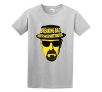 Men's Breaking Bad Logo Transparent Walter Cotton T Shirt Gray XXL