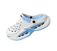 Men's Breathable and Comfortable Summer Clogs, Retro Style Platform Sneakers (Blue,44)
