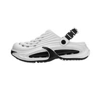 Men's Breathable and Comfortable Summer Clogs, Retro Style Platform Sneakers, Non-Slip Lightweight & Breathable Casual Walking Footwear (White,Size:42/43)