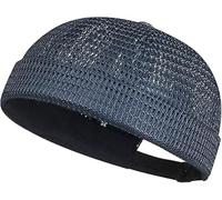Men's Breathable Brimless Docker Hat, Lightweight Mesh Skull Cap for Summer, Adjustable Breathable Cooling Cap (Navy Blue)