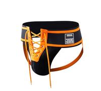 Men's Briefs Jock Strap Athletic Supporter Wide Belt Comfortable Men Sport Underwear Briefs for Gym Sport (L, Orange)