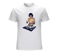Men's Bruce DJ Lee Rave Tjesto Kug-Fu Lee Jun-Fan Tee T-Shirts White L