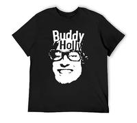 Men's Buddy Holly Oldies Rock N Roll T-Shirt Black L