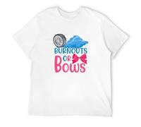 Men's Burnouts Or Bows Gender Reveal Party T-Shirts White M