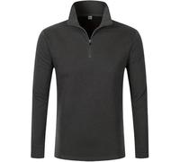 Mens Business Long Sleeve Polo Shirt Spring Solid Color Zipper Neck Casual Top(Dark Gray,M)
