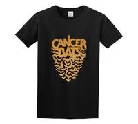Men's Cancer Bats Image Soft Hardcore Punk O-Neck Cotton T Shirt Black L