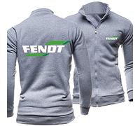 Mens Cardigan Sweater pour Fendt Print Col Montant Doublé Polaire Manteaux À Fermeture Éclair Sport Classique Et Décontracté Sweatshirts Veste d'automne Warm Pullover Tops-Light Grey||L