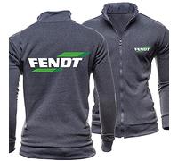 Mens Cardigan Sweater pour Fendt Print Col Montant Doublé Polaire Manteaux À Fermeture Éclair Sport Classique Et Décontracté Sweatshirts Veste d'automne Warm Pullover Tops-Dark Grey||S