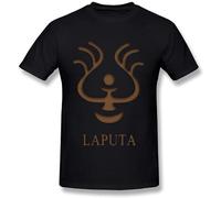 Men's Castle in The Sky Laputa Logo T Shirt Black XL