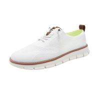 Mens Casual Dress Shoes, Lightweight Breathable Business Casual Shoes for Men with Mesh Upper for Work Travel (White,42)