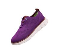 Mens Casual Dress Shoes, Lightweight Breathable Business Casual Shoes for Men with Mesh Upper for Work Travel (Purple,42)