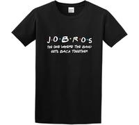 Men's Casual Shirt Jobros The One Where The Band Get Back Together Pure Cotton is More Hygroscopic Black Manches Courtes(XX-Large)
