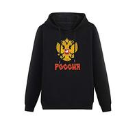 Men's Casual Shirt Lightweight Hoodie Team Russia 2016 World Cup of Hockey Cotton Blend Sweatshirts Black M