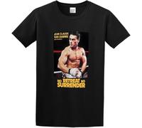 Men's Casual Shirt No Retreat No Surrender Vintage 1980S Birthday Jean Claude Van Damme Pure Cotton is More Hygroscopic Black Manches Courtes(Medium)