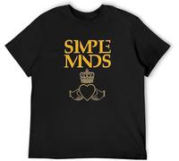 Men's Casual Shirt Simple Minds Crew-Neck t-Shirt Black M