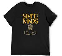 Men's Casual Shirt Simple Minds Crew-Neck t-Shirt Black M