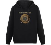 Men's Casual Shirt Whitesnake '1987 Logo' Long Sleeve Hoody with Pocket Sweatershirt Hoodie Size L