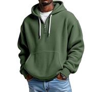 Men's Casual Solid Color Waffle Zipper Long Sleeve Hooded Sweatshirt - Lightweight and Breathable for Outdoor Use (#3,5TG)