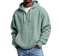 Men's Casual Solid Color Waffle Zipper Long Sleeve Hooded Sweatshirt - Lightweight and Breathable for Outdoor Use (#1,TTG)