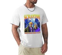 Men's Casual Tee Clothes Scranton The Electric City Graphic Vintage Retro Creative Tops Casual T Shirt Print Tops White L