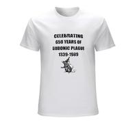 Men's Celebrating 650 Years of Bubonic Plague 1339-1989 Funny Saying T-Shirts White XL