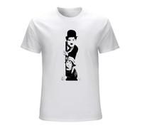 Men's Charlie Chaplin T Shirt, Poster on Your T Shirt White XL