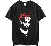 Men's Classic Playboi Carti Music Album Red Print T-Shirt Vintage 90s Rap Hip Hop Tees Fashion Design Casual Oversized Tops Hipster Manches Courtes(Small)