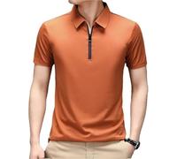 Men's Classic Solid Color Golf Polo Shirt Short Sleeve Moisture Wicking Quick Dry Top for Work(Yellow,XXL)