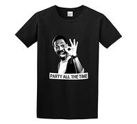Men's Classic Tshirt Eddie Murphy Party All The Time 80S Beverly Hills Cop Parody Black Cotton Tee Size Large