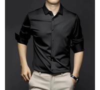 Men's Classic Wrinkle-Resistant Shirt, 2023 New Solid Stretch Long Sleeve Shirts (G,X-Large)