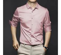 Men's Classic Wrinkle-Resistant Shirt, 2023 New Solid Stretch Long Sleeve Shirts (H,XX-Large)