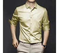 Men's Classic Wrinkle-Resistant Shirt, 2023 New Solid Stretch Long Sleeve Shirts (I,6X-Large)