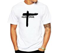 Mens Clothes Indochina Group T Shirt Indochine Group Cross Paradize 13 French Nicola Sirkis Boris White L White L