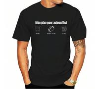 Mens Clothing My Plan for Today Cling Beer Coffee T Shirt Funny Casual Summer Style Intereng Tee Shirt Family Ropa Hombre