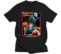 Mens Clothing -Shirt Men Micheal Myers Halloween Safety Horror Cult Movie Joke T Shirt Fun Black Size 3XL