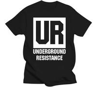 Mens Clothing Underground Resistance Records T-Shirt - Detroit Techno Ur EDM House Sportswear Tee Shirt Black XL