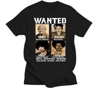 Mens Clothing Wanted Harriet Tubman Rosa Parks Angela Davis Assata Men Print T-Shirt Fashion Top Cotton Casual O Neck Top Black S