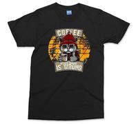 Men's Coffee Addicts Slim Fit Mens Funny Cat Because Murder is Wrong Retro Sarcasm Addicts 39981 T-Shirts Black S