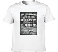 Men's Colin Kaepernick We March Yall Mad Kap Cotton T Shirt White M