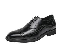 Mens Comfort Orthopedic Lace Up Oxford Shoes Pointed Toe Italian Leather Formal Business Dress Shoes for Office and Weddings(Black,39 EU)