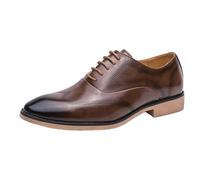 Mens Comfort Orthopedic Leather Oxfords Pointed Toe Lace Up Shoes Classic Business Formal Professional Office Footwear for All-Day Comfort(Brown,43 EU)