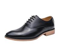 Mens Comfort Orthopedic Leather Oxfords Pointed Toe Lace Up Shoes Classic Business Formal Professional Office Footwear for All-Day Comfort(Black,40 EU)